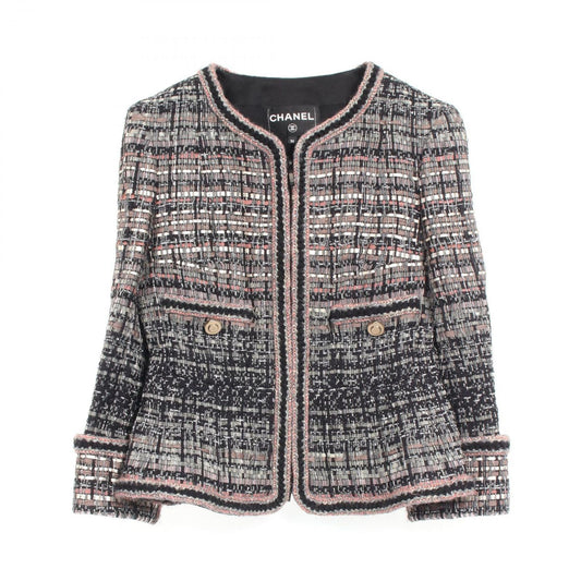 CHANEL No-Collar Jacket with Coco Mark Buttons - Timeless Elegance