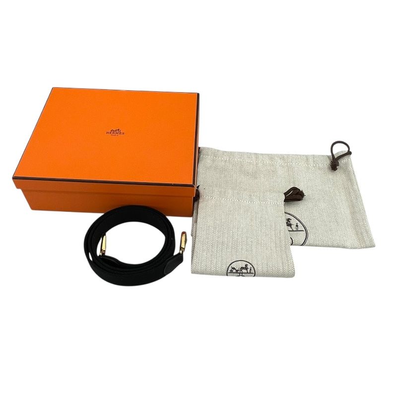 HERMES Evelyne TPM Black & Gold Togo Leather Shoulder Bag