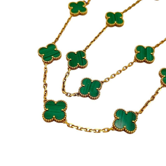 Van Cleef & Arpels Vintage Alhambra Long Necklace K18 Malachite