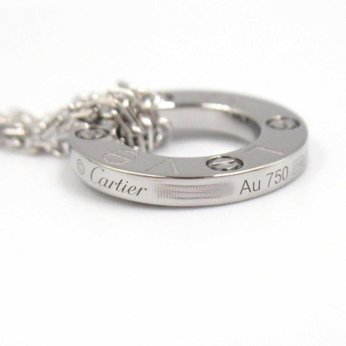 CARTIER Love Circle Diamond Necklace in 18K White Gold