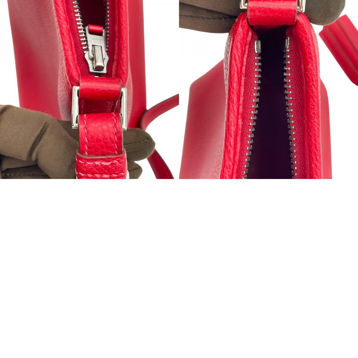 HERMES Berlingot PM Rouge Vif Togo Leather Shoulder Bag