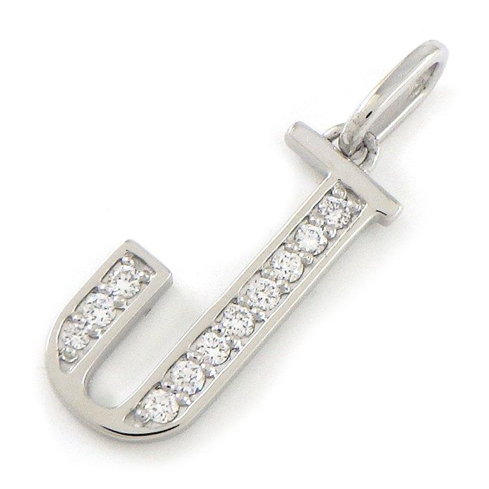 Exquisite Diamond Initial J Pendant in Platinum - 0.10ct