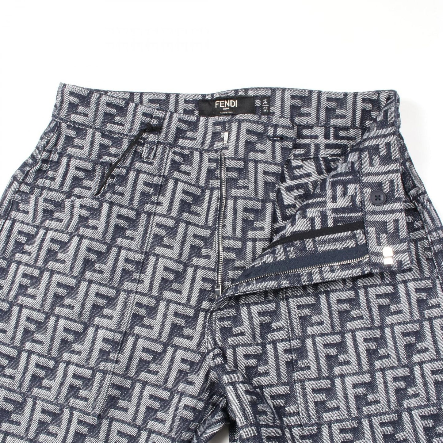 FENDI Zucchino Denim Pants in Blue - Timeless Elegance