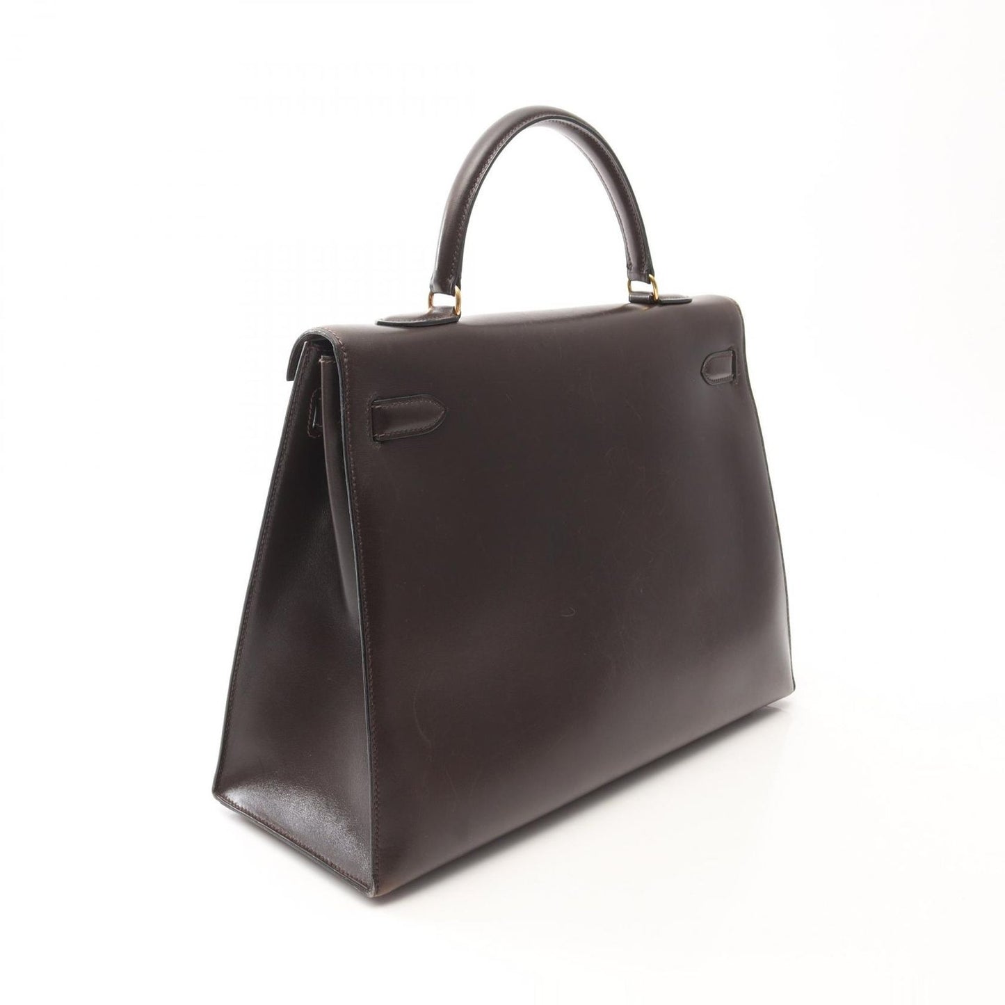HERMES Kelly 35 Handbag in Ebeve Calfskin - Timeless Elegance