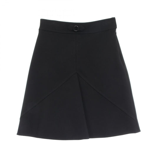 HERMES Black Rayon Skirt - Timeless Elegance in Size 40