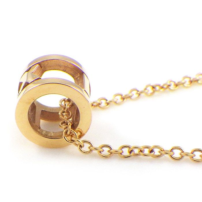 Tiffany & Co. Atlas Open Mini Ring Motif Necklace in K18 Pink Gold