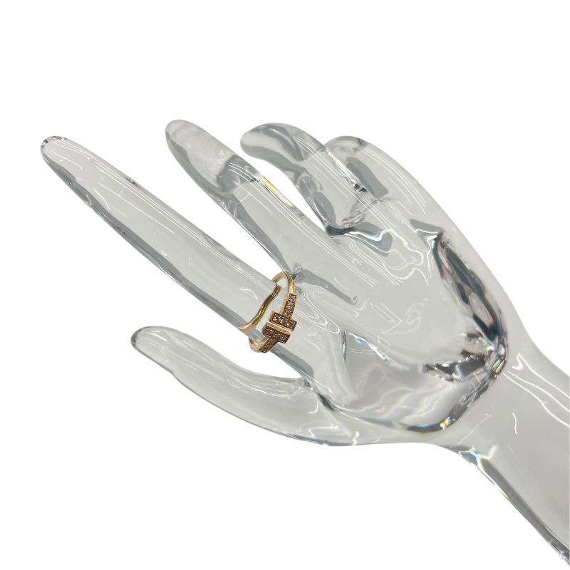 Tiffany & Co. T Wire Diamond Ring in 18K Pink Gold - Size 11