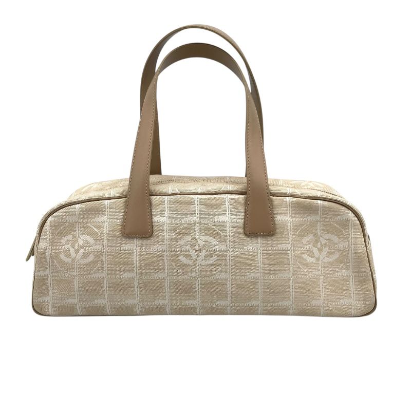 CHANEL New Travel Line Boston Bag A15828 - Beige Nylon Jacquard