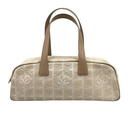 CHANEL New Travel Line Boston Bag A15828 - Beige Nylon Jacquard