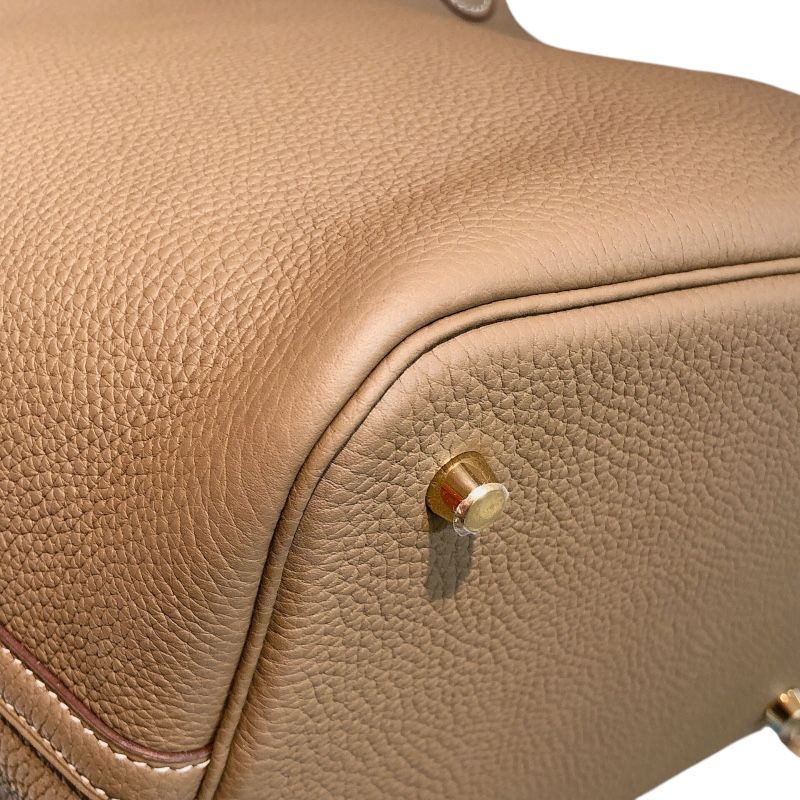 HERMES Picotin Lock MM Handbag in Etoupe with Gold Hardware