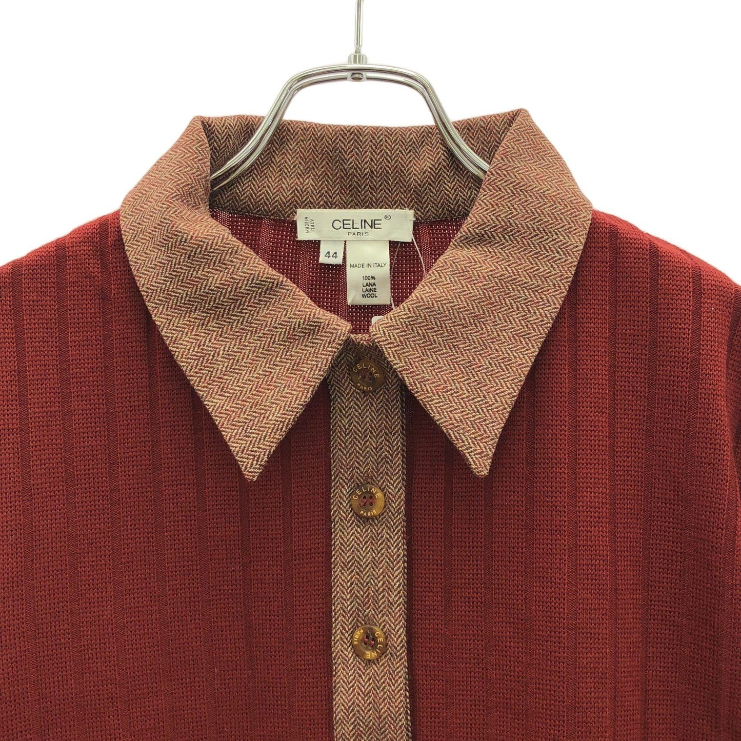 CELINE Red Wool Knit Dress - Timeless Elegance