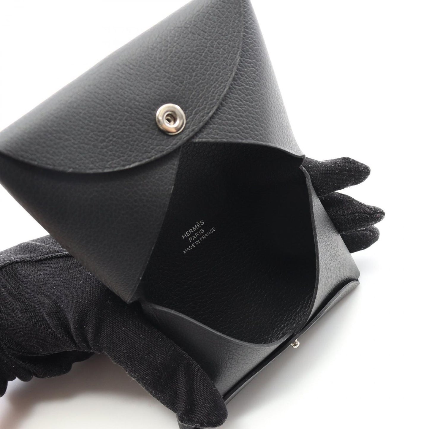 HERMES Calvi Coin Case in Black - Unused Luxury Accessory