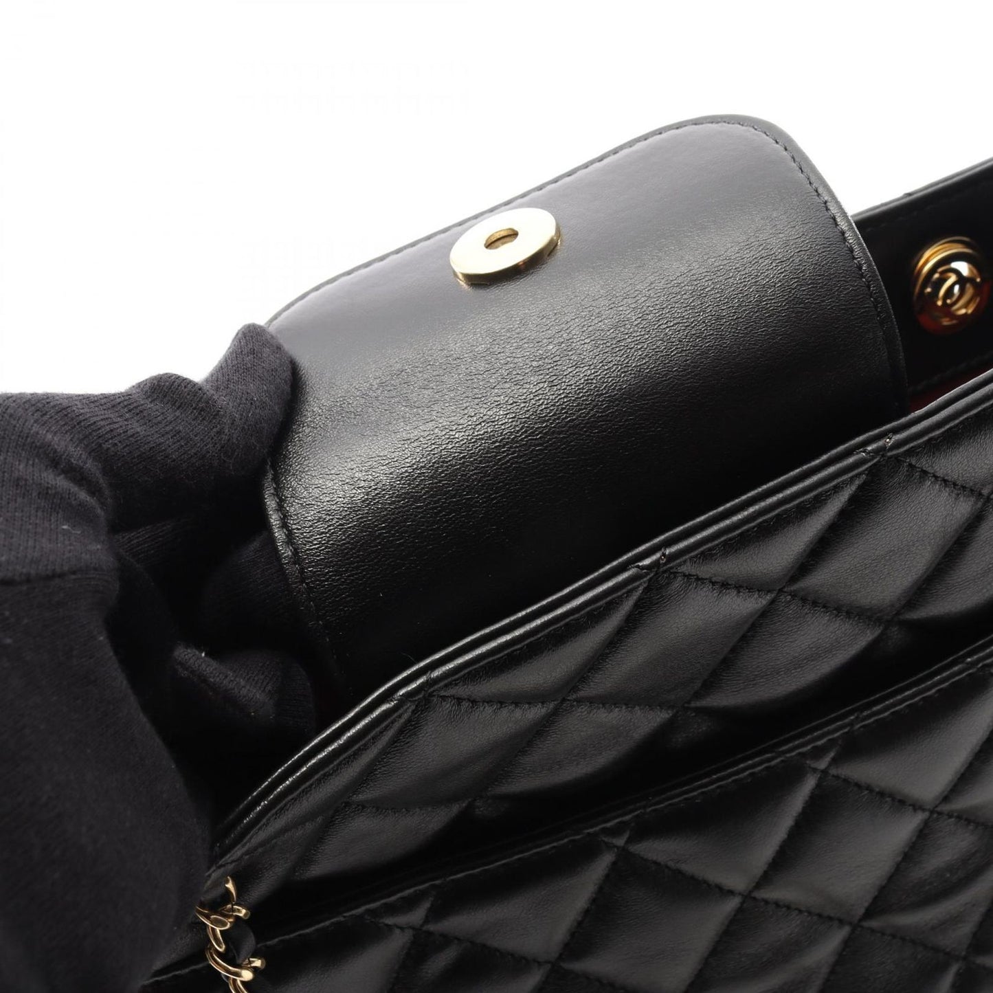 CHANEL Matelassé Small Shopping Tote Bag in Black Lambskin