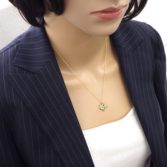 Ponte Vecchio Flower Pave Diamond Necklace in 18K Yellow Gold