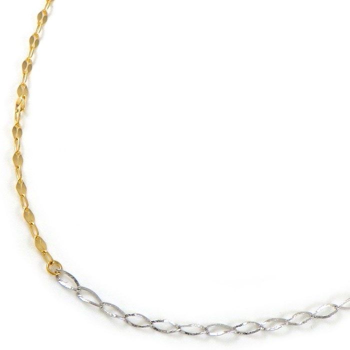K18YG & K18WG Long Twist Chain Necklace - Exquisite Elegance