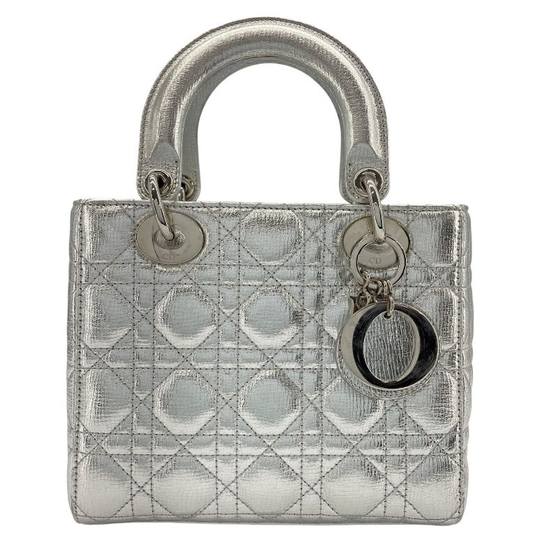 Christian Dior My Lady Dior Silver Leather Shoulder Bag