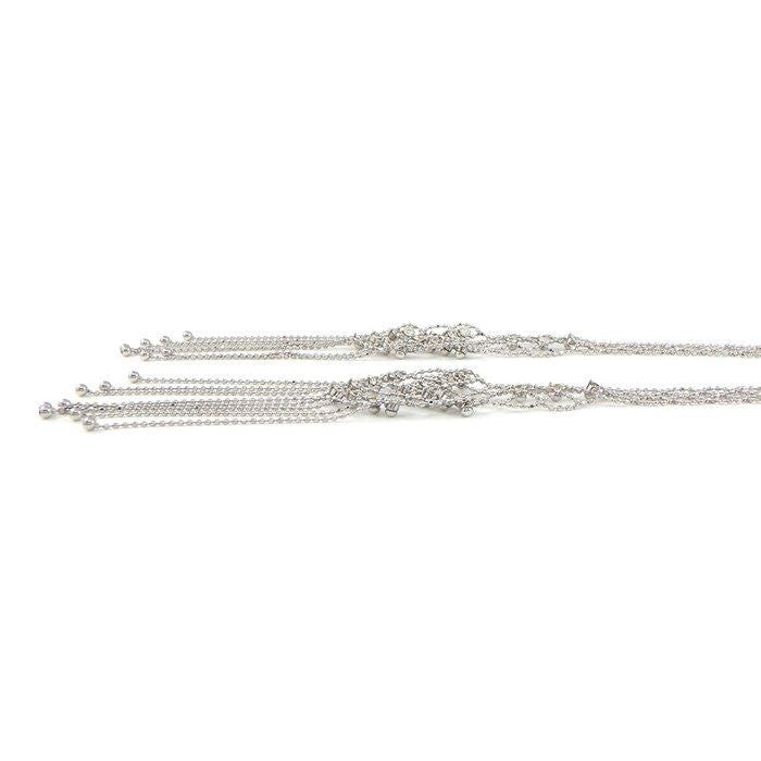 Exquisite Diamond Lariat Necklace in 18K White Gold - 1.46ct