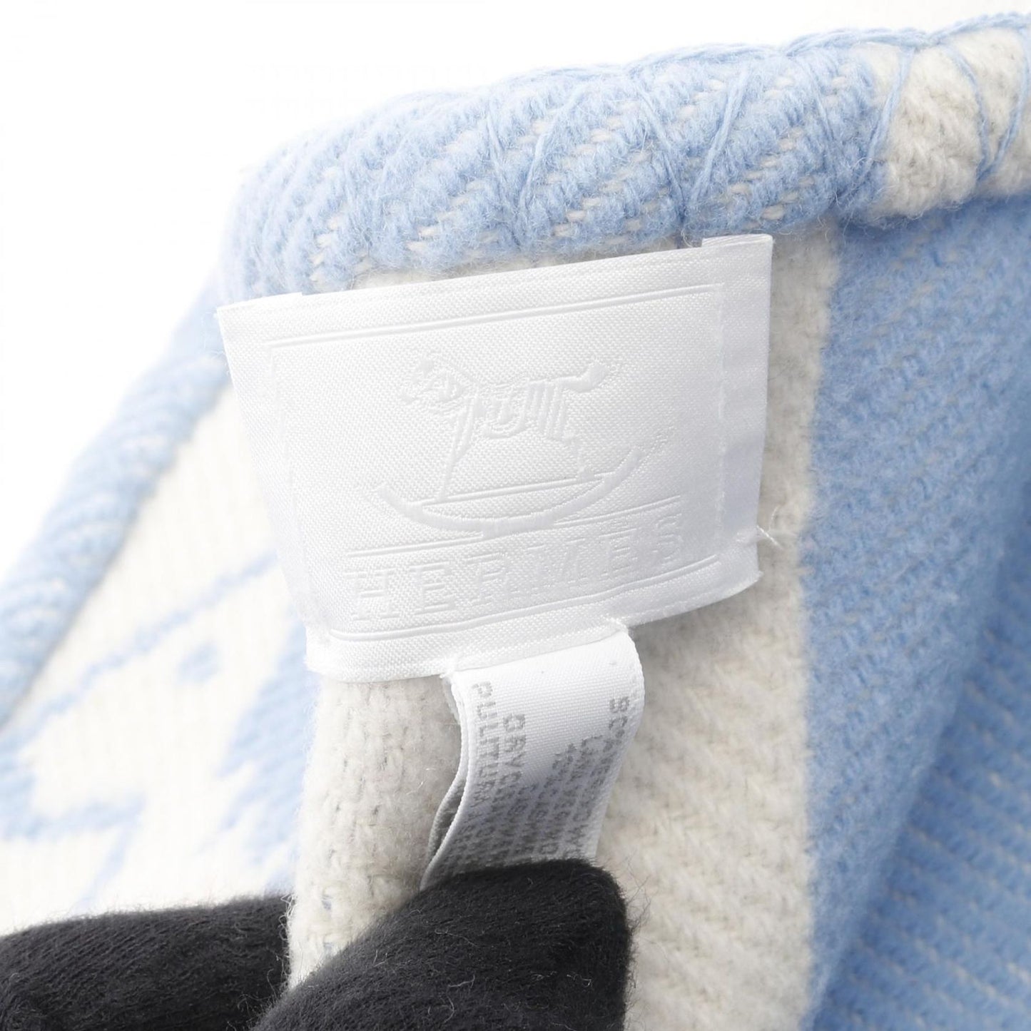 HERMES Avalon Blue/White Wool Cashmere Baby Blanket - Unisex
