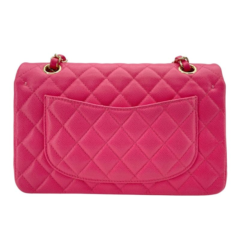 CHANEL Matelassé 25 Pink Caviar Skin Shoulder Bag with Gold Hardware
