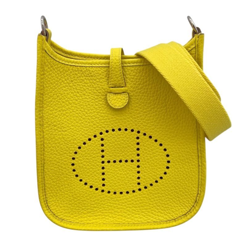HERMES Evelyn TPM Lime/Silver Hardware Shoulder Bag