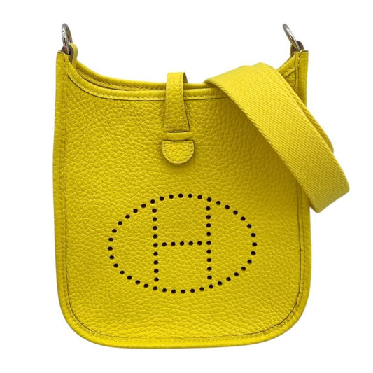HERMES Evelyn TPM Lime/Silver Hardware Shoulder Bag