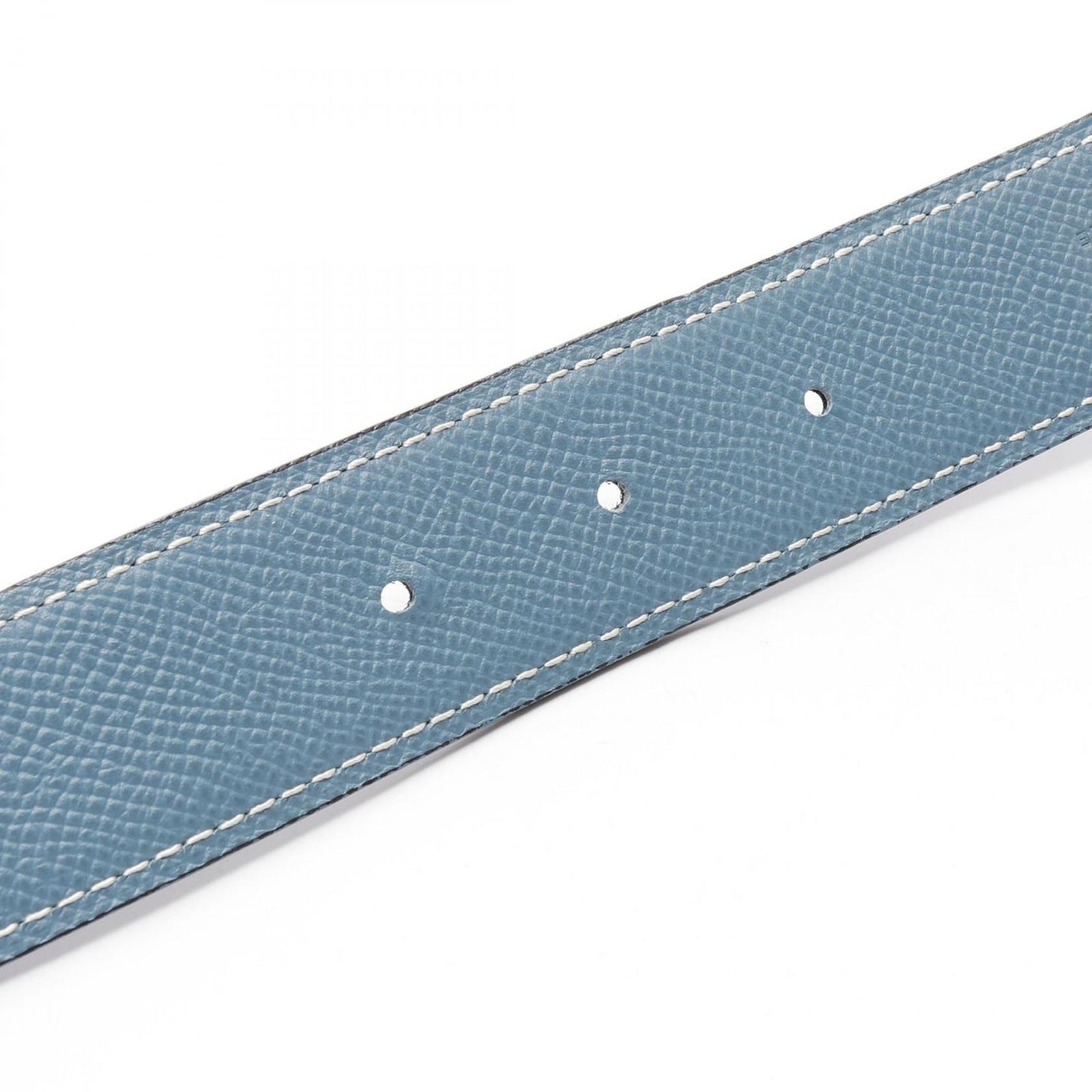 HERMES Constance H Belt in Blue Jean/Black Leather - Timeless Elegance