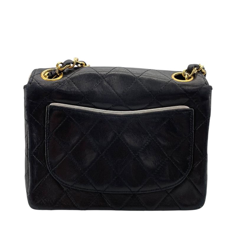 CHANEL Mini Matelassé 18 Black Leather Shoulder Bag - A01115