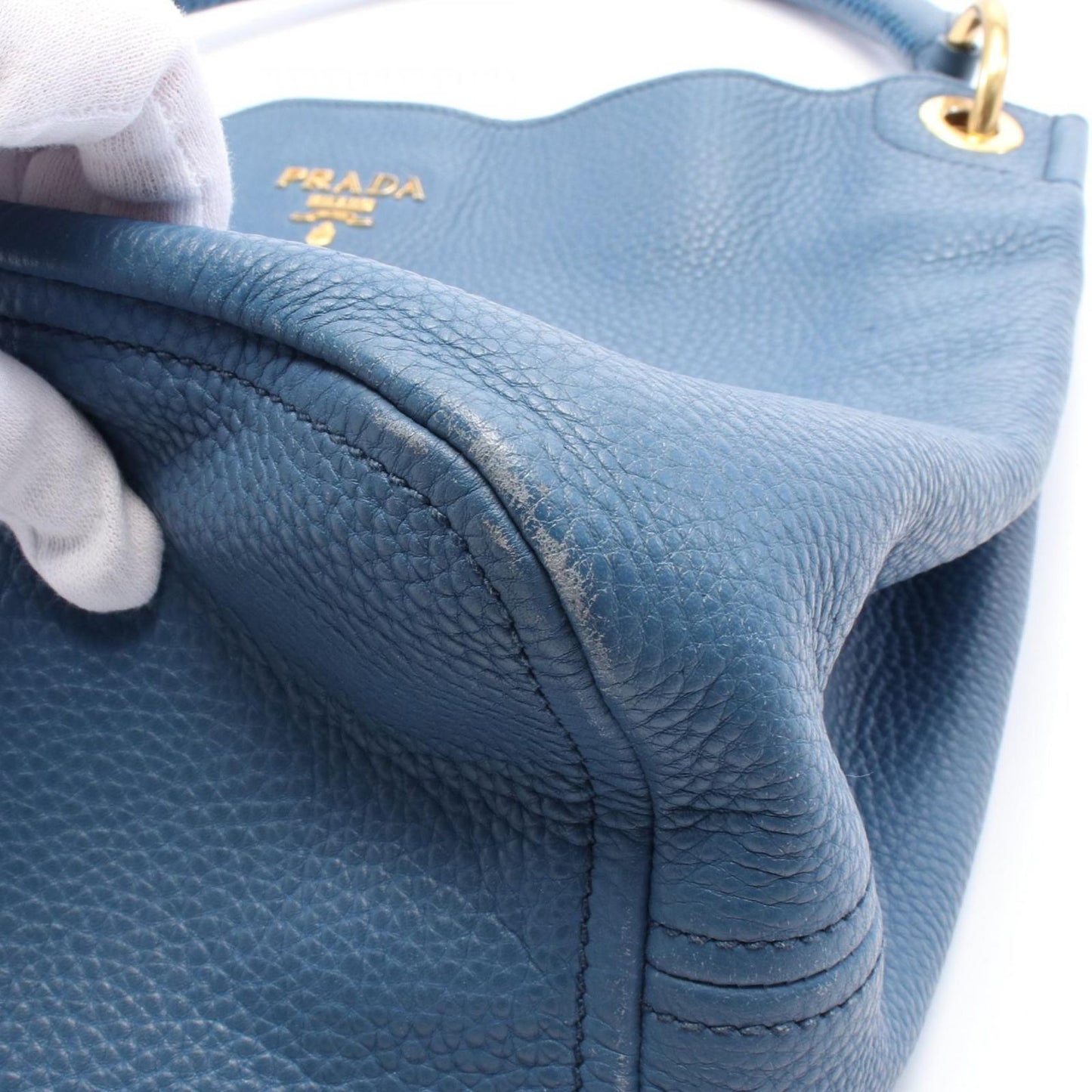 PRADA BR4712 Leather Shoulder Bag in Elegant Blue