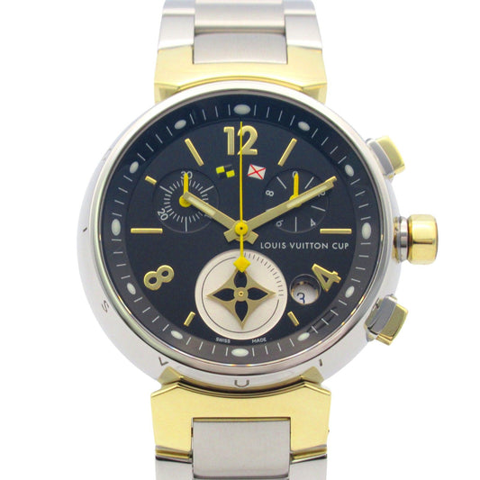 Louis Vuitton Tambour Chrono LV Cup Q1325 - Black K18 Gold & Steel