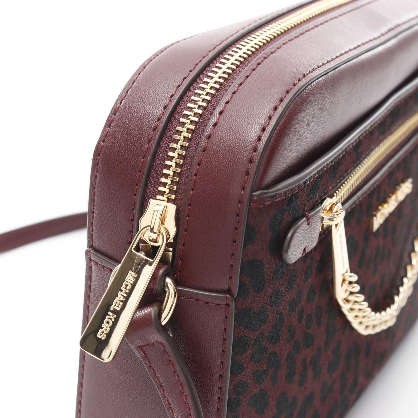 Michael Kors Jet Set Large Crossbody Bag in Bordeaux Leather