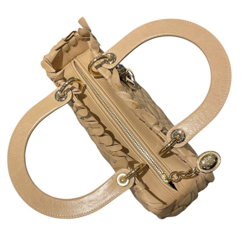 Christian Dior Lady Dior Medium Handbag in Beige Lambskin