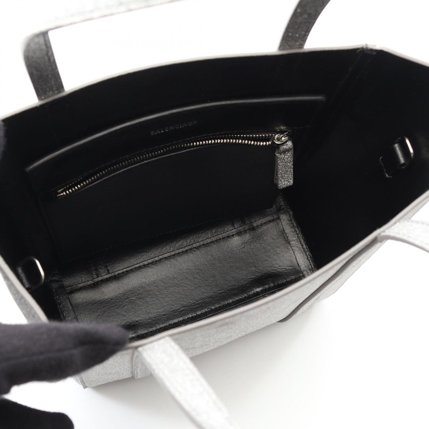 BALENCIAGA Everyday XXS Tote Bag in Silver Leather