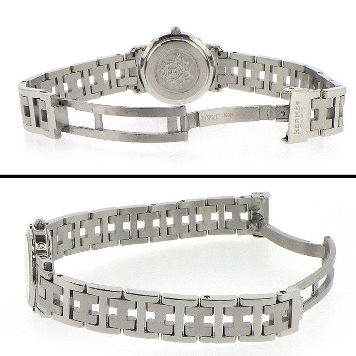HERMES Clipper CL4.210 Date Watch - Black Dial, Stainless Steel