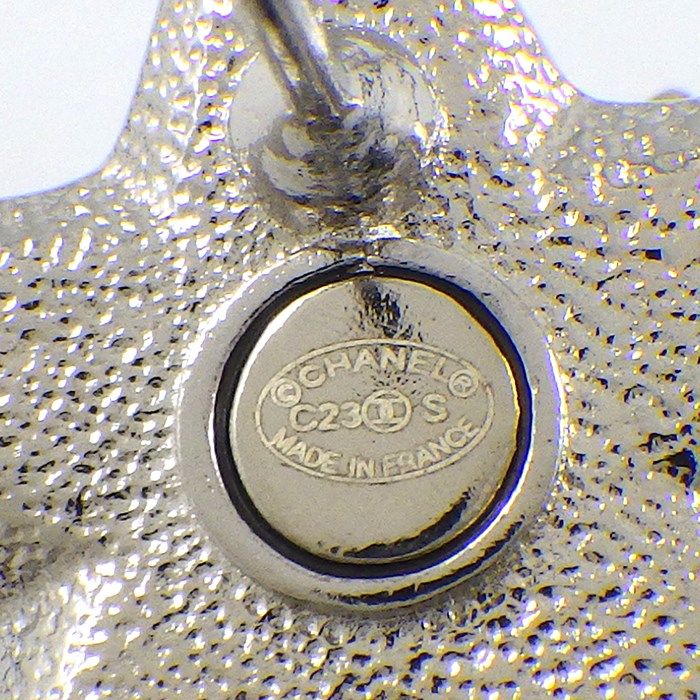 Chanel Coco Mark Star Motif Earrings - Silver & Rhinestone