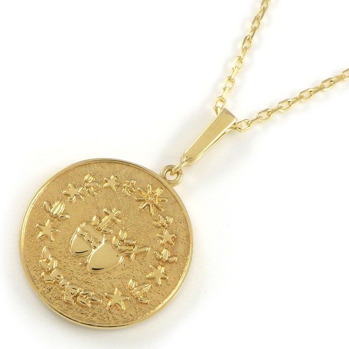 MIKIMOTO Sacred Heart Medal Necklace in K18 Yellow Gold