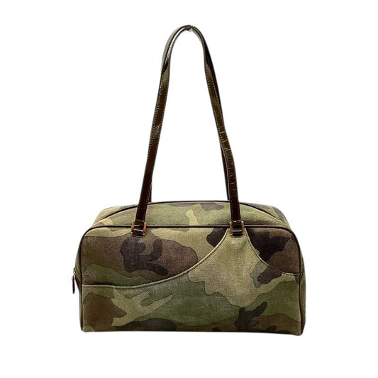 Christian Dior Camouflage Suede Leather Boston Bag - Exclusive Design