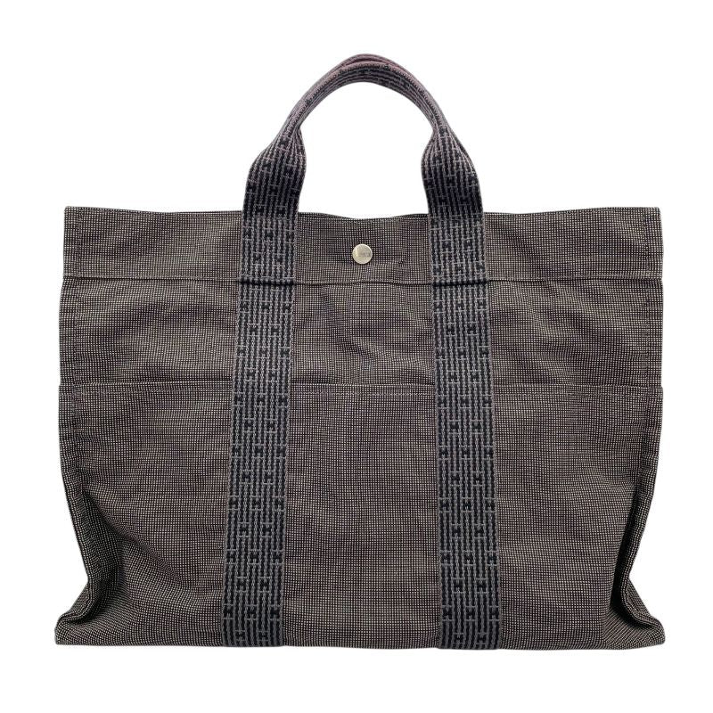 HERMES Aile Line MM Tote in Grey Nylon/Canvas - Unisex Elegance