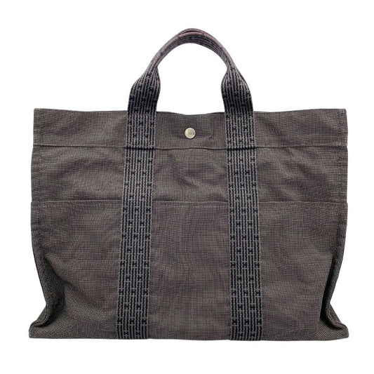 HERMES Aile Line MM Tote in Grey Nylon/Canvas - Unisex Elegance