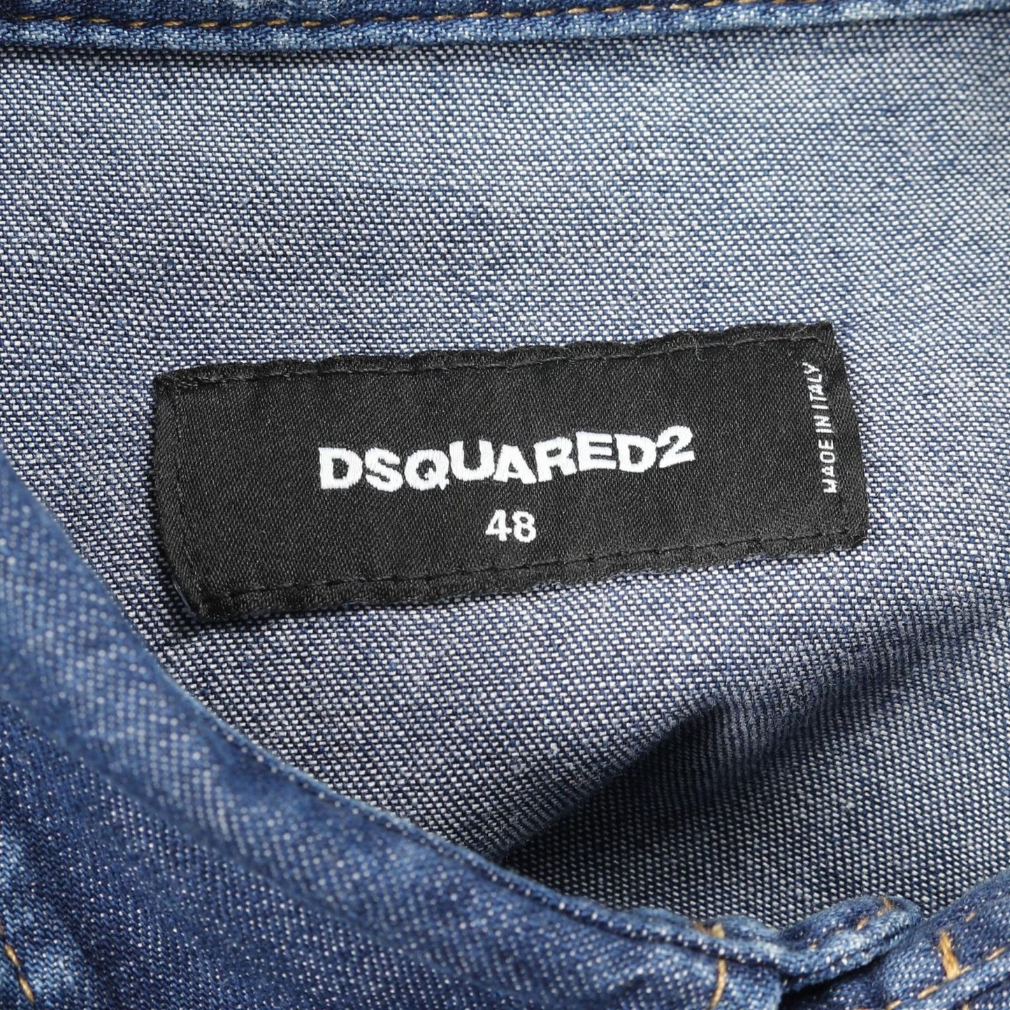 DSQUARED2 Dropped Military Fit Denim Shirt - Blue Cotton Excellence