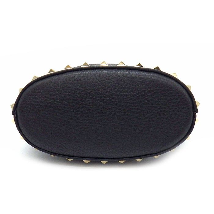 Valentino Rockstud Handbag in Black Grain Calfskin - Timeless Elegance