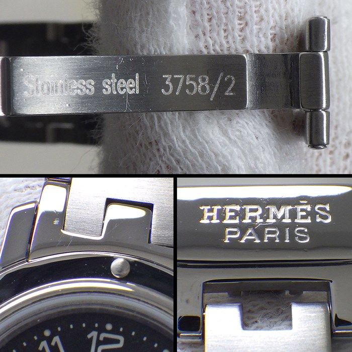 HERMES Clipper CL4.210 Date Quartz Watch - Sunray Gray Dial