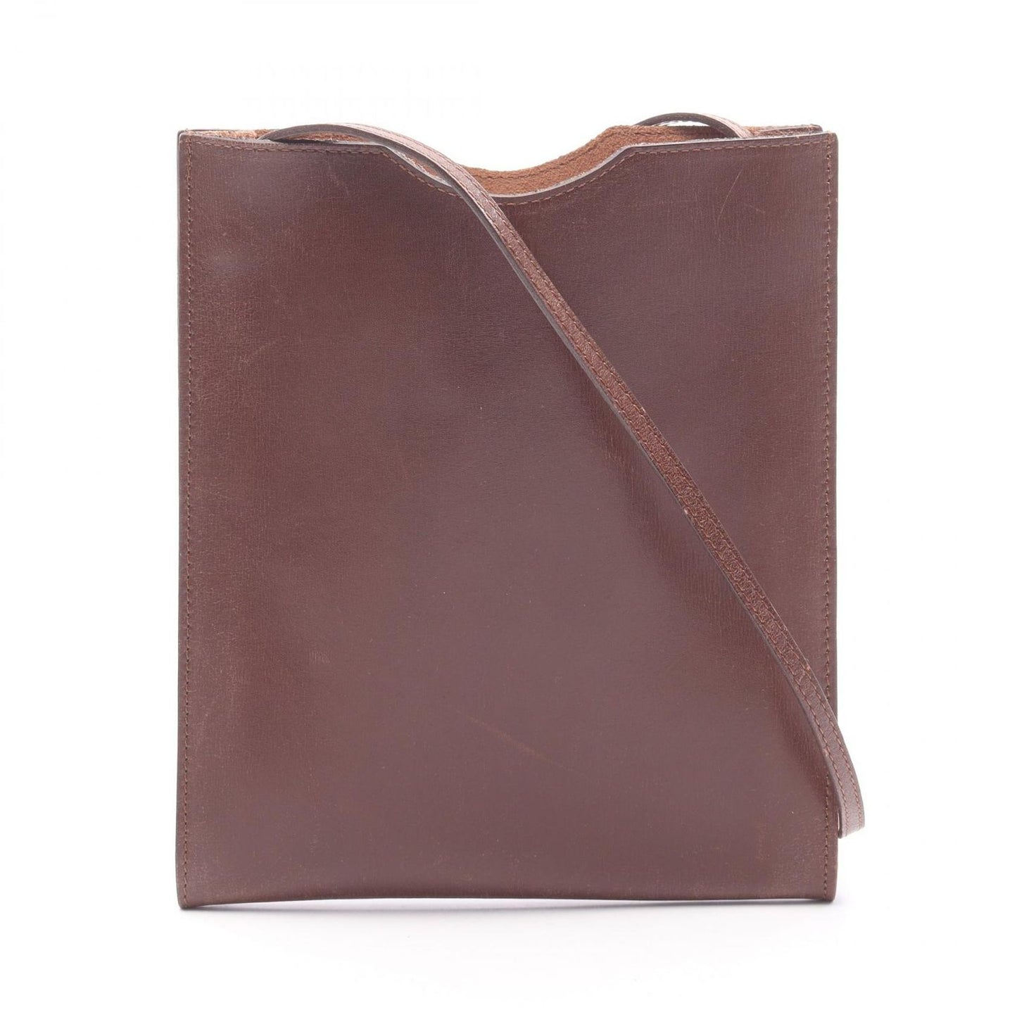 HERMES Onimetu Shoulder Bag in Brown Calf Leather