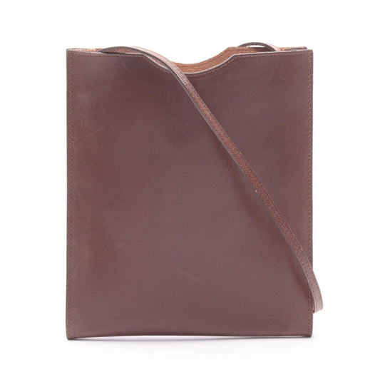 HERMES Onimetu Shoulder Bag in Brown Calf Leather