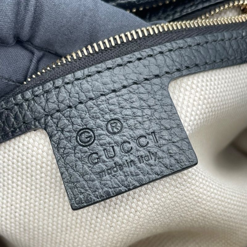 GUCCI Soho Interlocking G Band Bag - Black & Gold Hardware