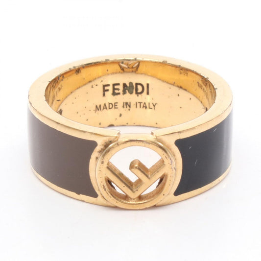 FENDI F Logo Ring in Black/Brown Gold Plated - Exquisite Craftsmanship