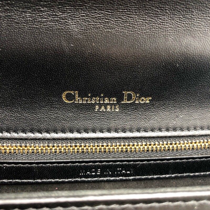 Christian Dior Diorama Shoulder Bag in Black with Gold Hardware