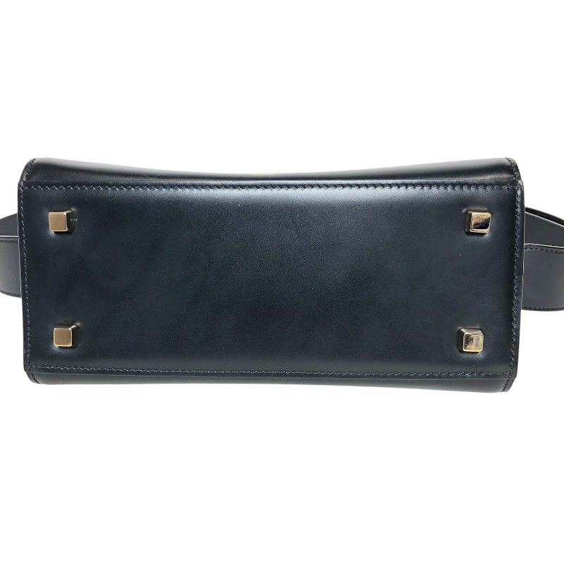VALEXTRA Iside Mini Black/Brown Leather Shoulder Bag - Timeless Elegance