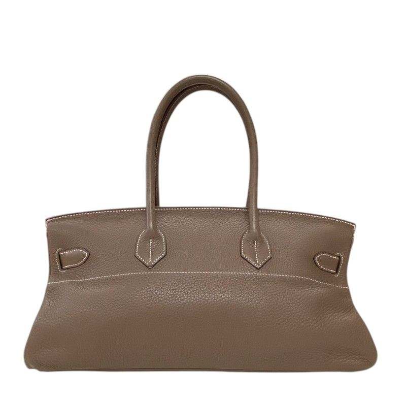 HERMES Birkin Shoulder Bag in Etoupe with Silver Hardware
