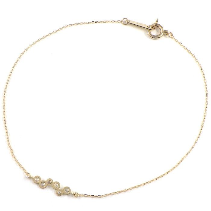 Elegant Wave Motif Diamond Bracelet in 10K Yellow Gold