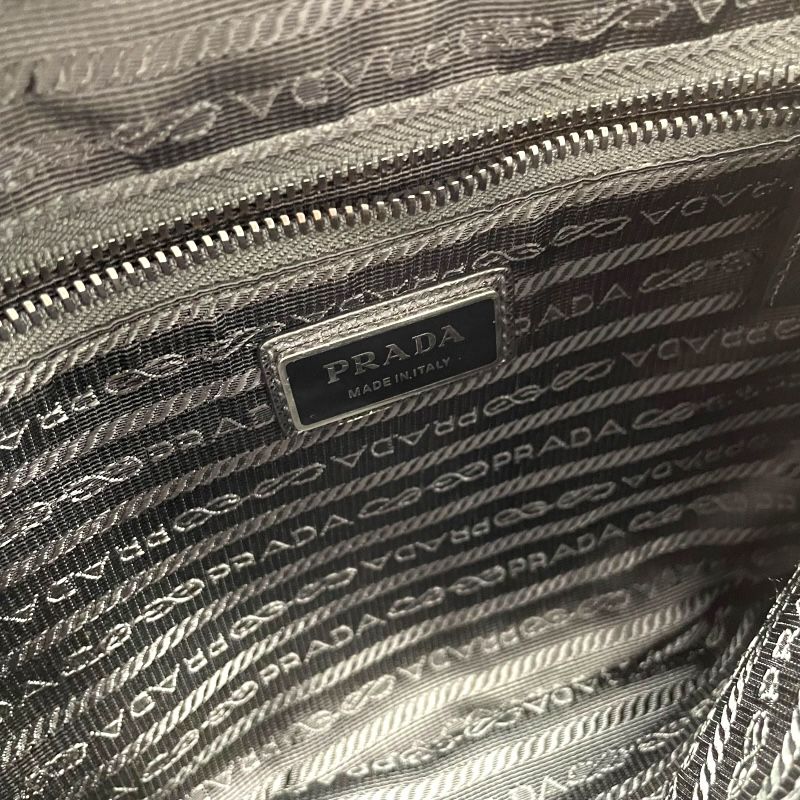 PRADA Black Nylon Waist Bag with Silver Hardware - Men's Luxury Accessory